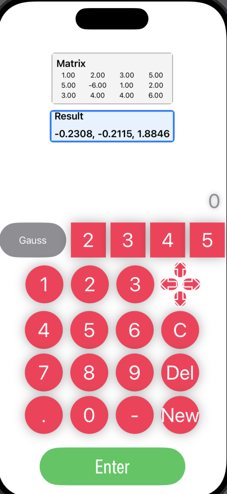 Matrix Result Screen